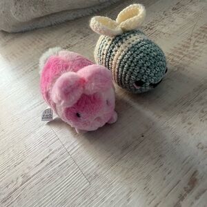 FAO Schwarz Pink and Cream Bunny and Bee Toy Set